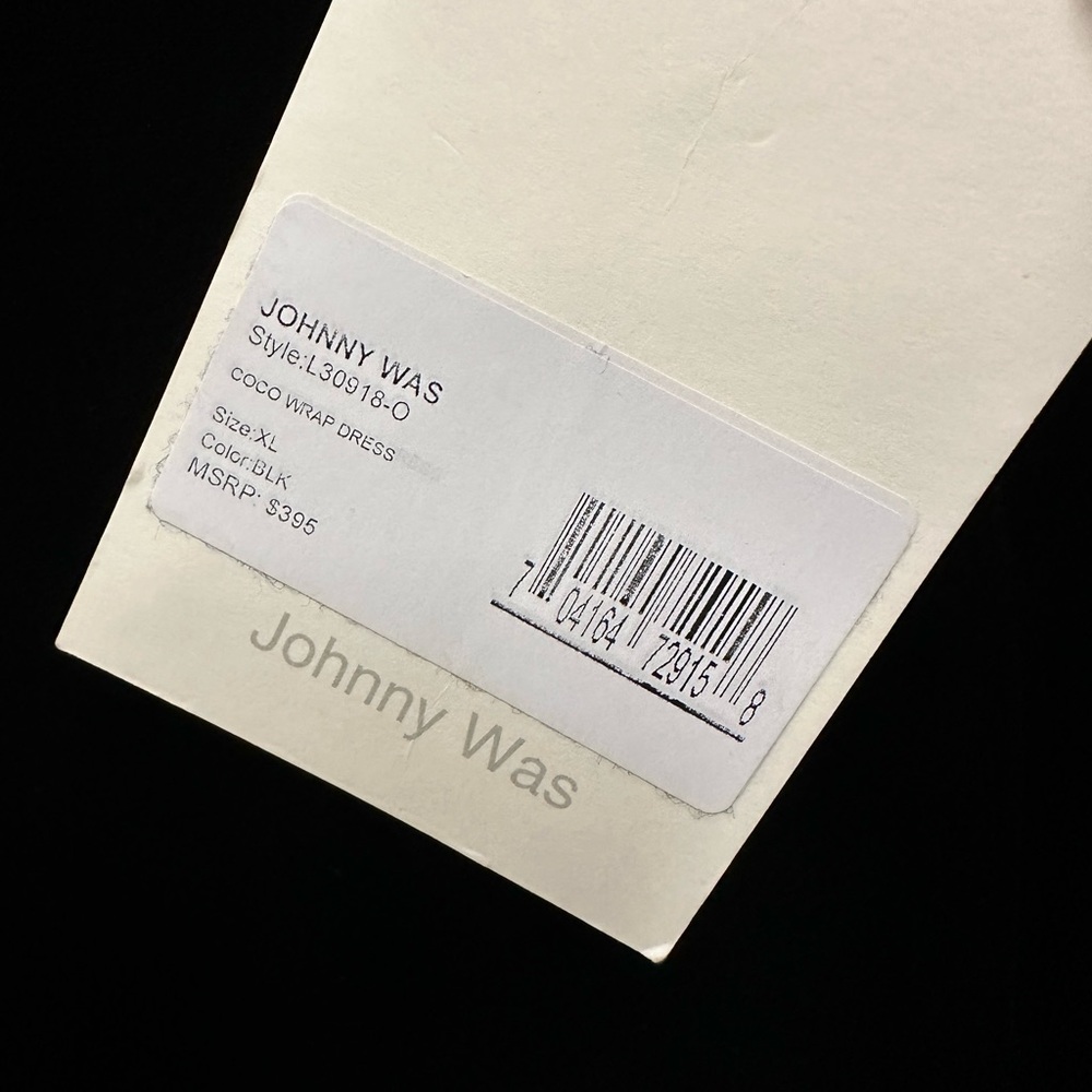Love π€ Johnny Was Coco Wrap Black Faux Velvet Dress with Embroidered Bodice - Picture 11 of 12